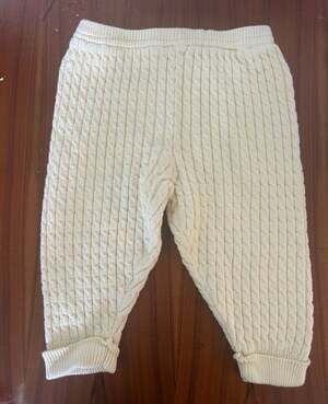 Vintage Hartstrings Baby Cable Knit Cotton Pants - Cream